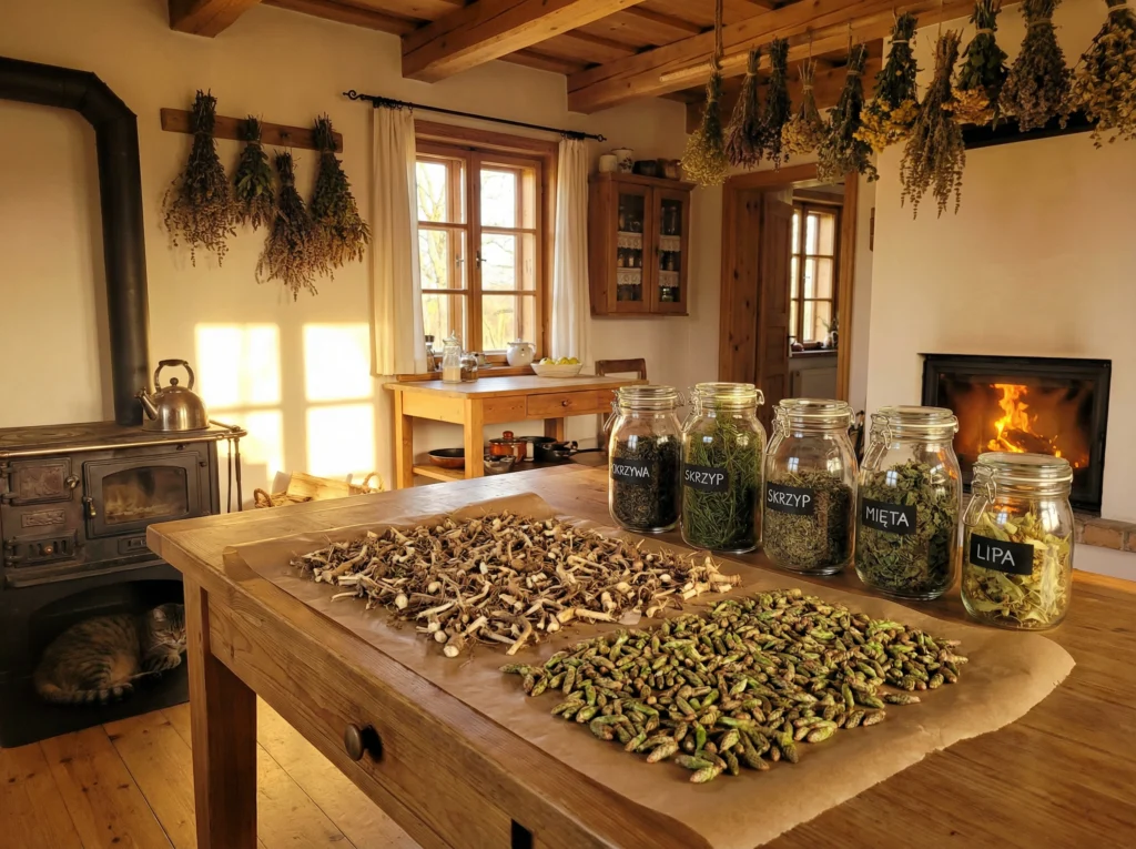 Suszenie korzeni mniszka i pączków sosny w warunkach domowych.